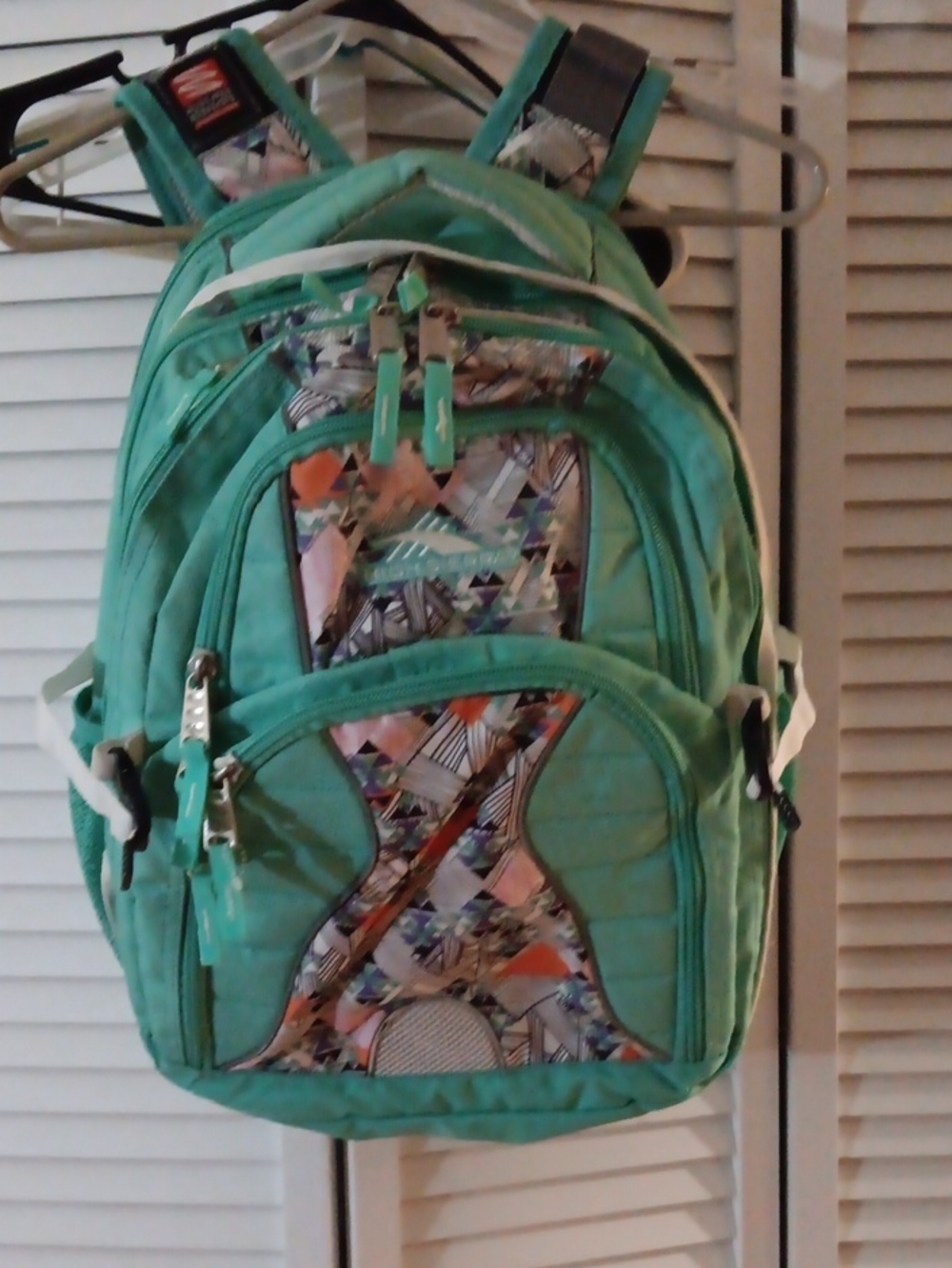High Sierra Mint Green Geometric Backpack